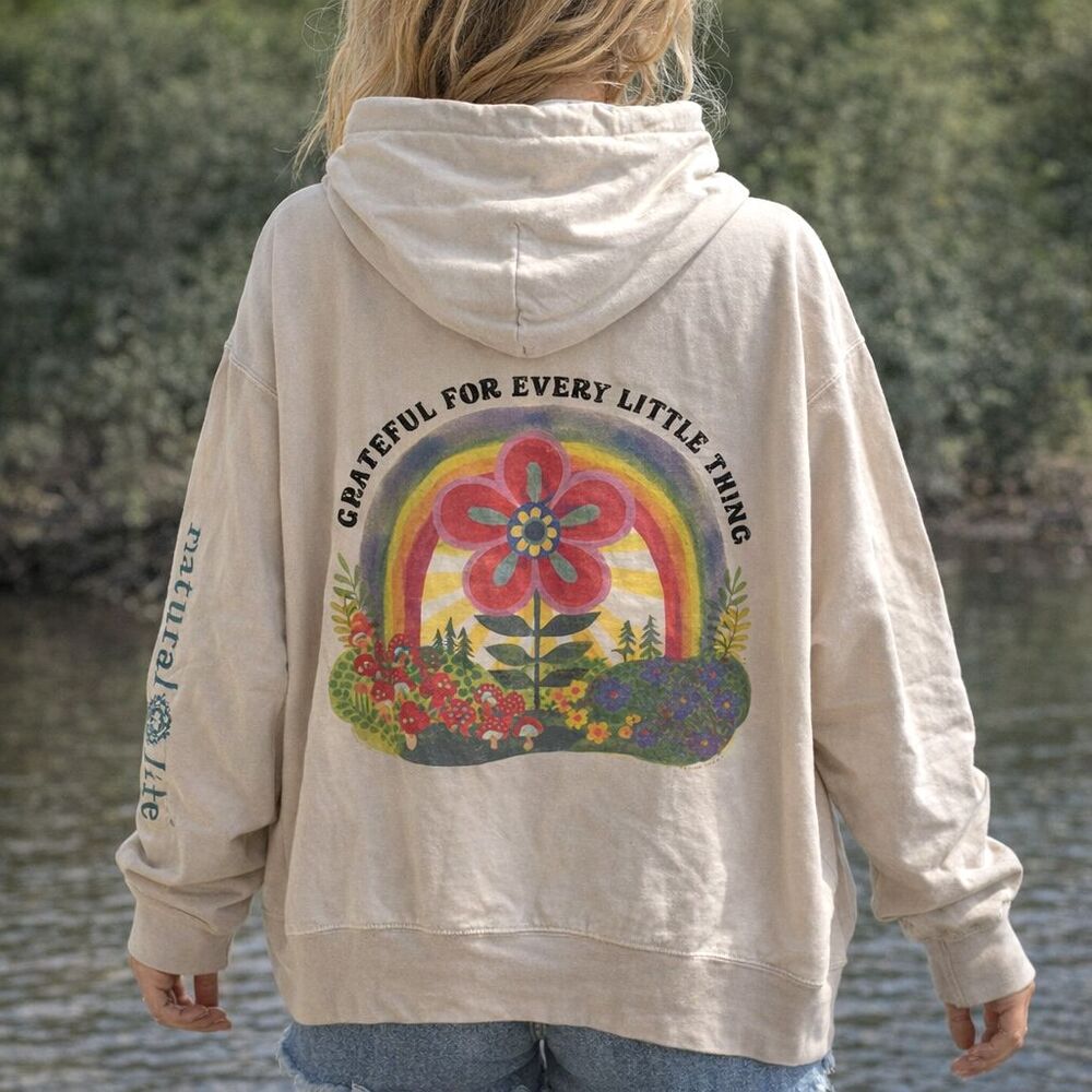Natural Life Hoodie Sweatshirt Womens Sz 3XL Grateful For Every Little Thing